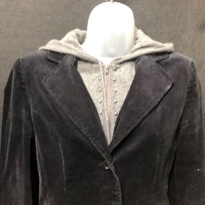 BCBG Max Azaria Corduroy/Hooded Sweater Blazer